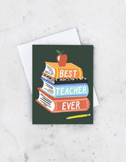 Teacher Appreciation Greeting Card | Book Stacks