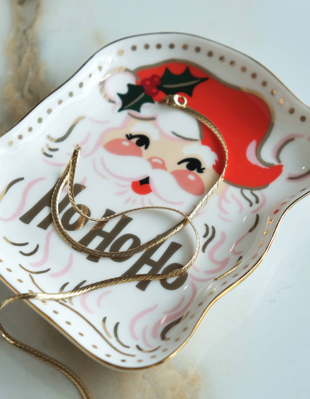 Christmas Porcelain Trinket Tray | Santa