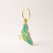 Luna Moth Keychain Charm Glow in the Dark