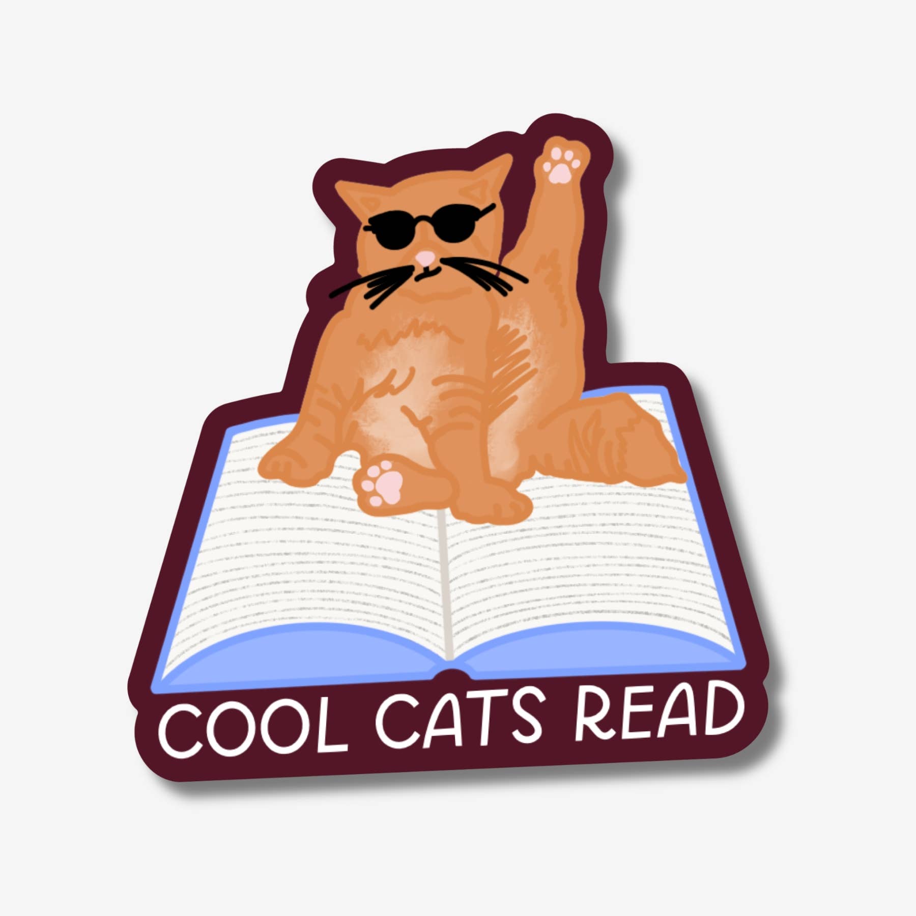 Cool Cats Read Book Sticker