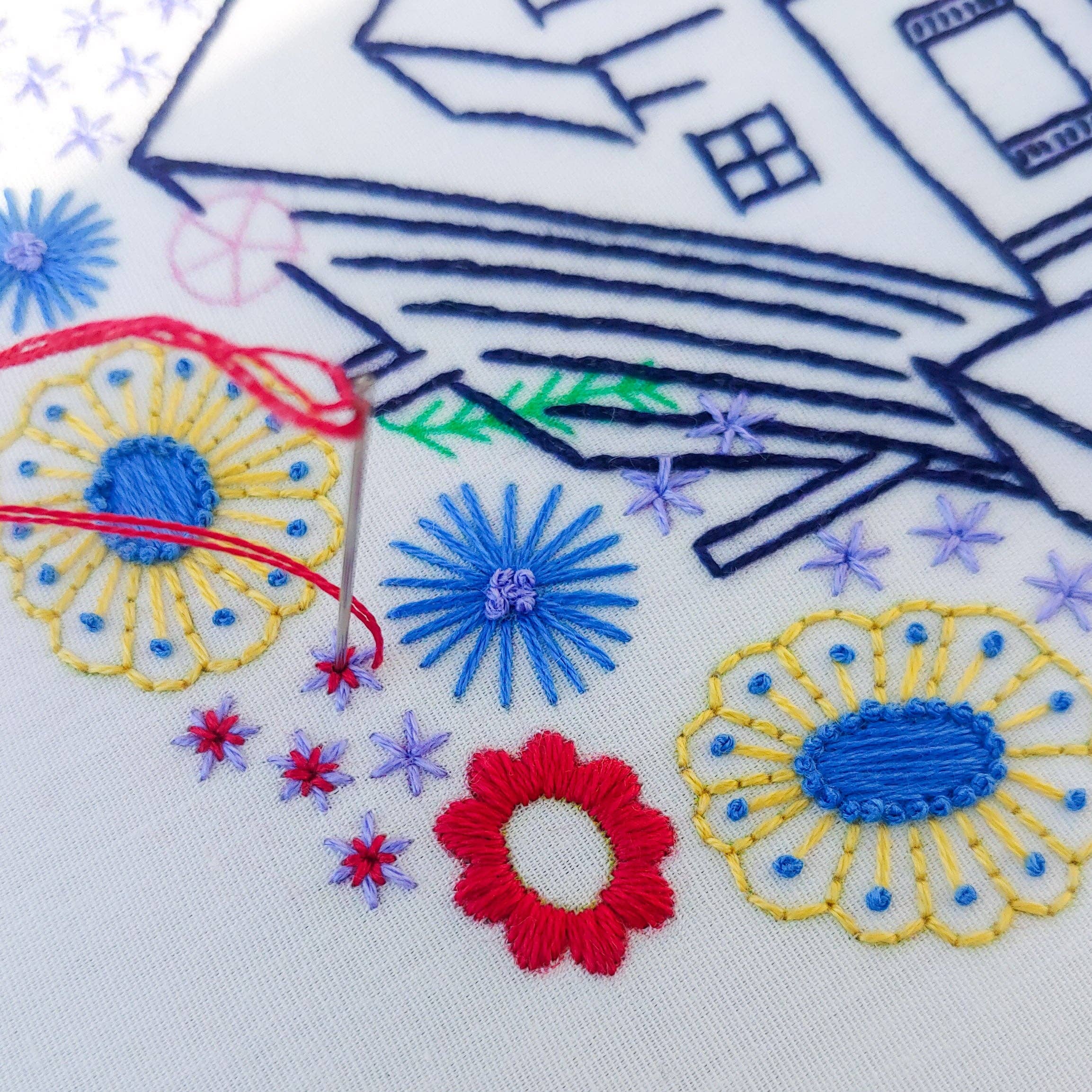 Guest house embroidery kit