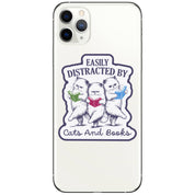 Easily Distracted by Cats and Books Vinyl Sticker