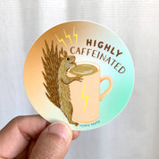 Caffeinated Squirrel Coffee Mug Sticker