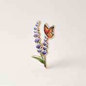 Lavender & Butterfly Pin Brooch
