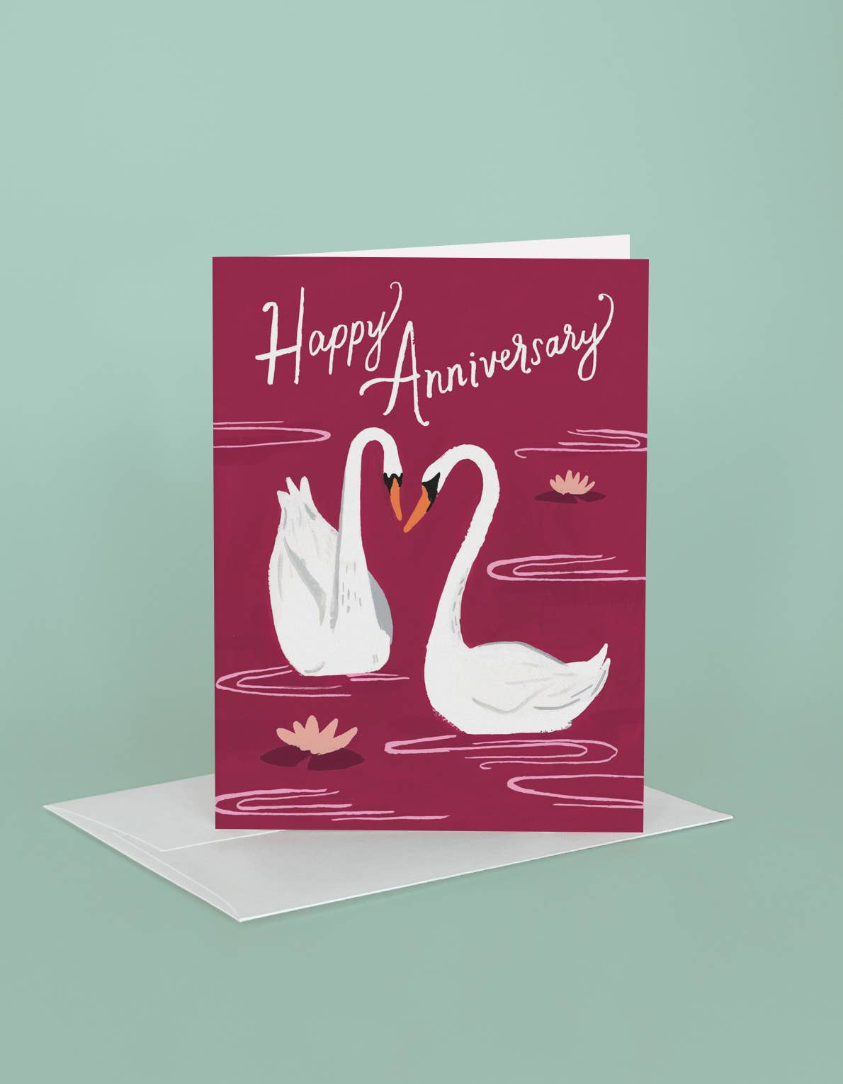 Anniversary Swans Greeting Card