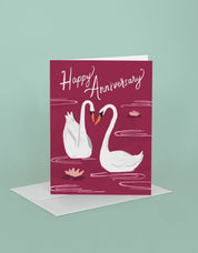 Anniversary Swans Greeting Card