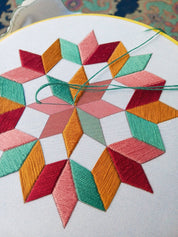 Quilted wheel embroidery kit