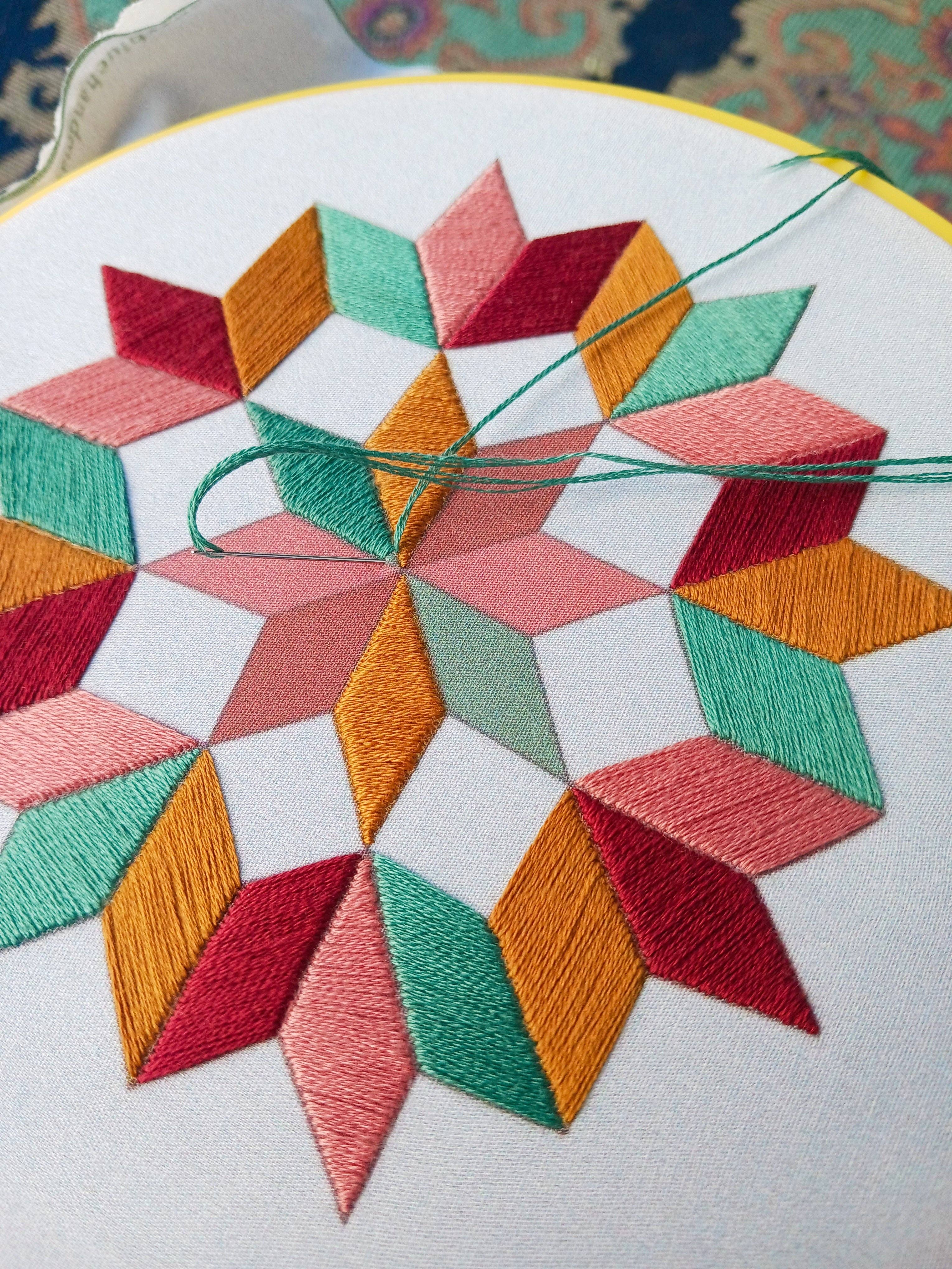 Quilted wheel embroidery kit