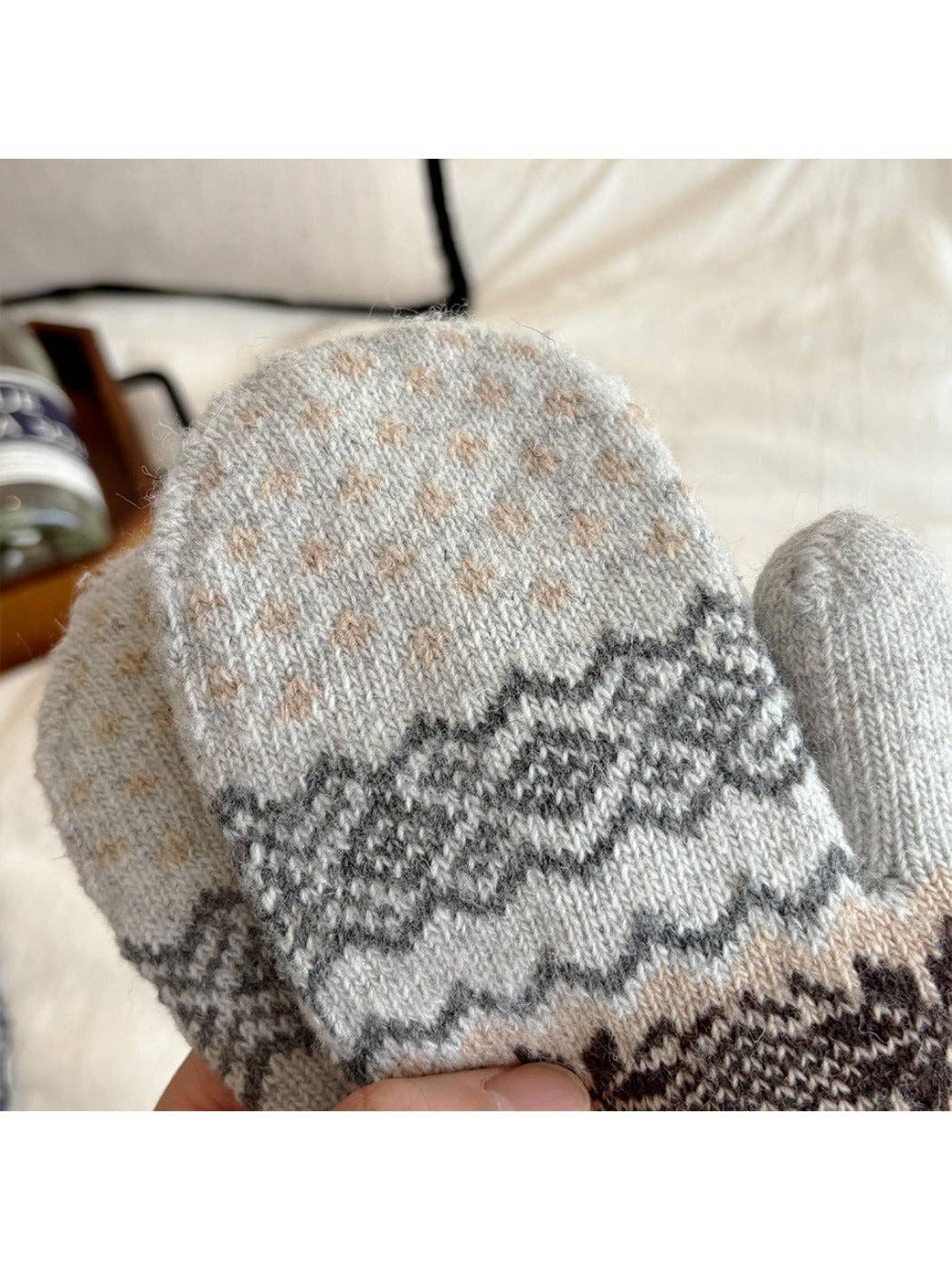 Gloving - Unisex Warm Snowflake Knit Mittens