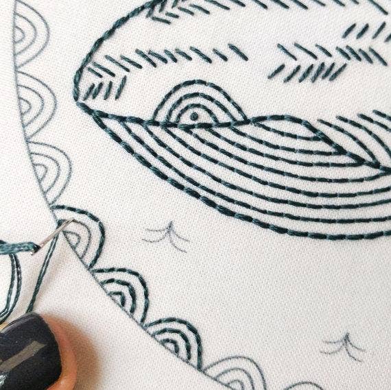 Whale of a time embroidery kit
