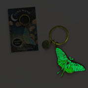 Luna Moth Keychain Charm Glow in the Dark