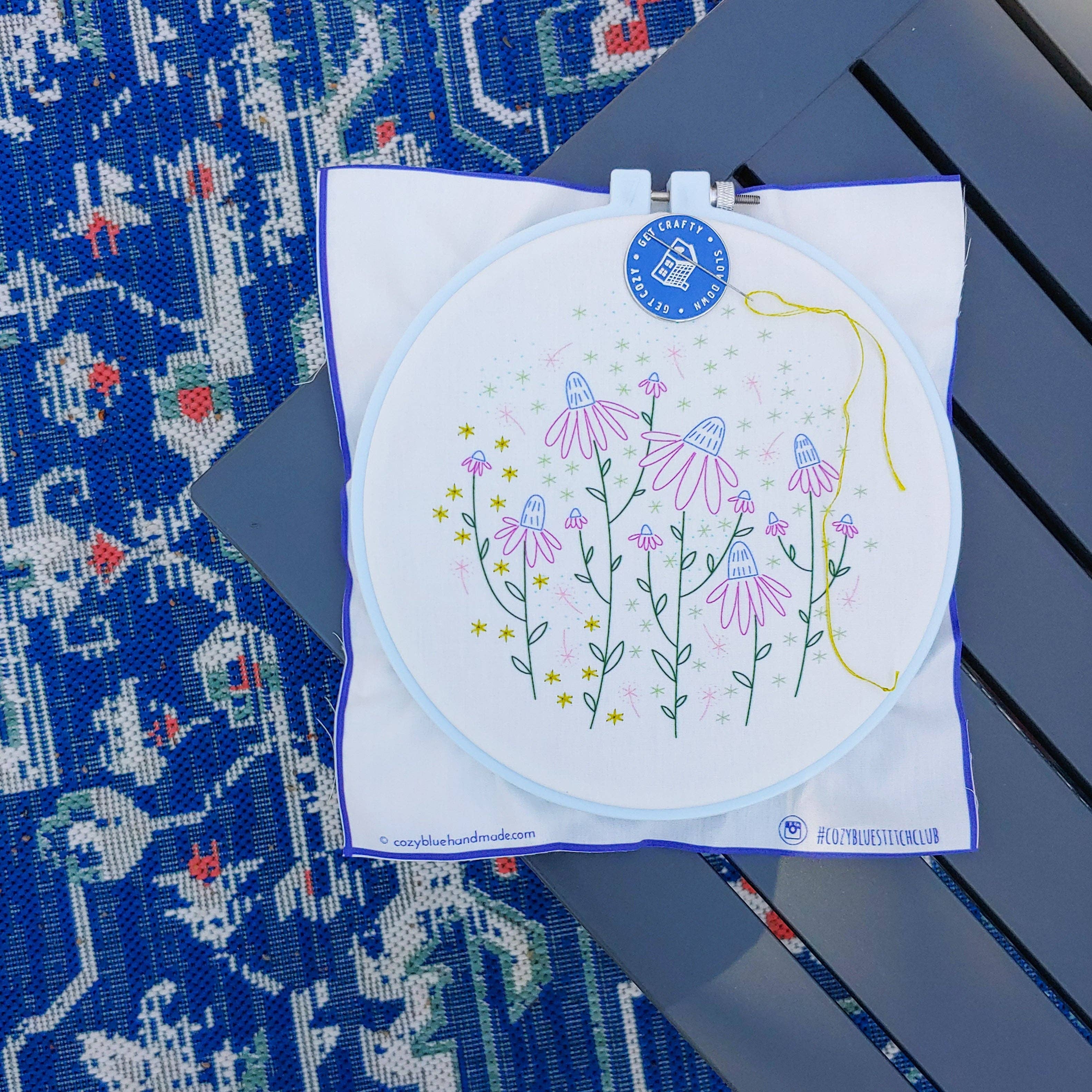 Coneflower magic embroidery kit
