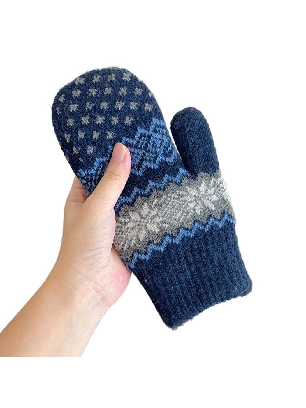 Gloving - Unisex Warm Snowflake Knit Mittens
