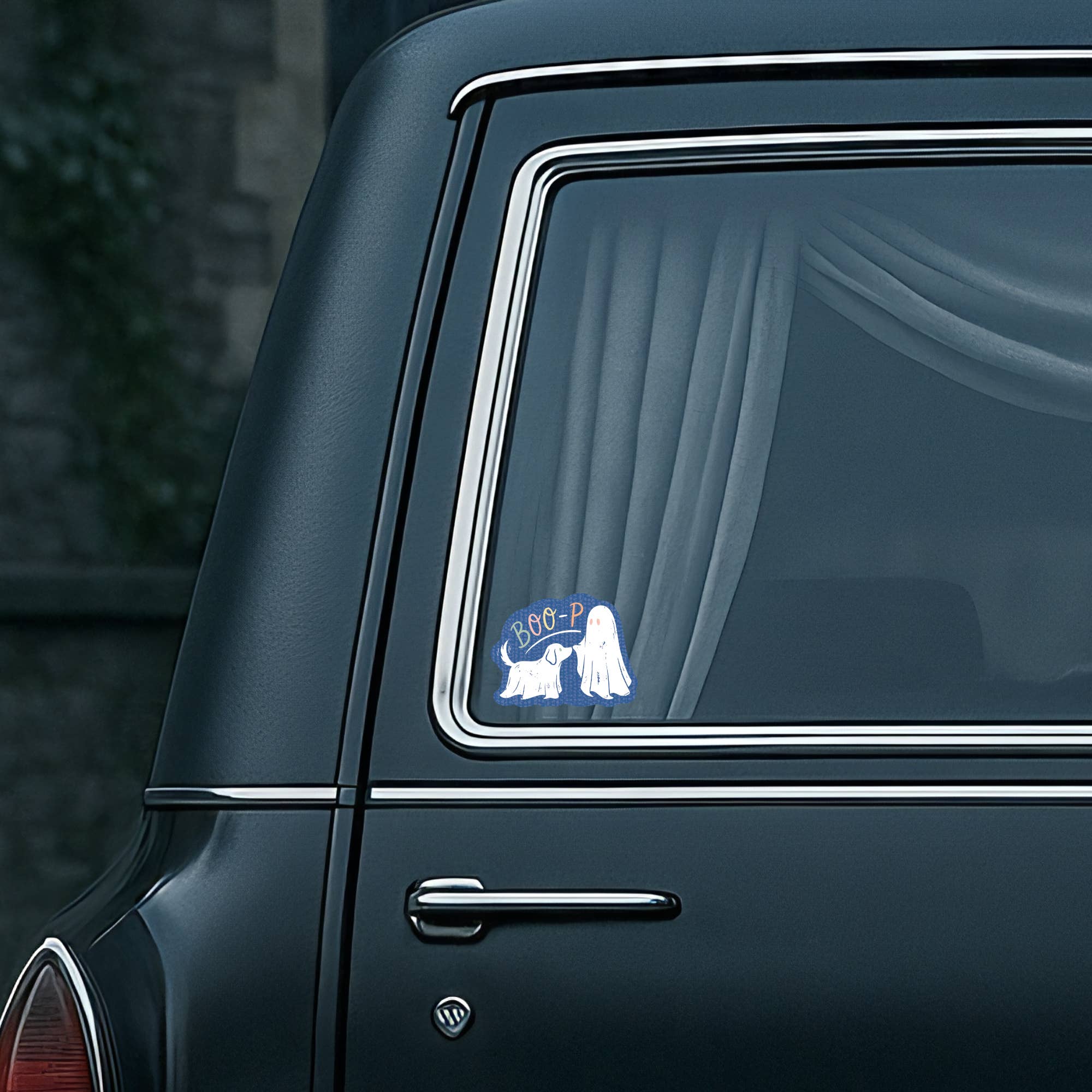 Halloween Boop Ghost Dog Vinyl Sticker