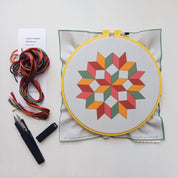 Quilted wheel embroidery kit
