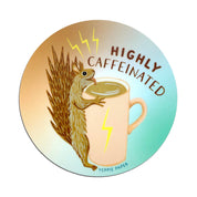 Caffeinated Squirrel Coffee Mug Sticker