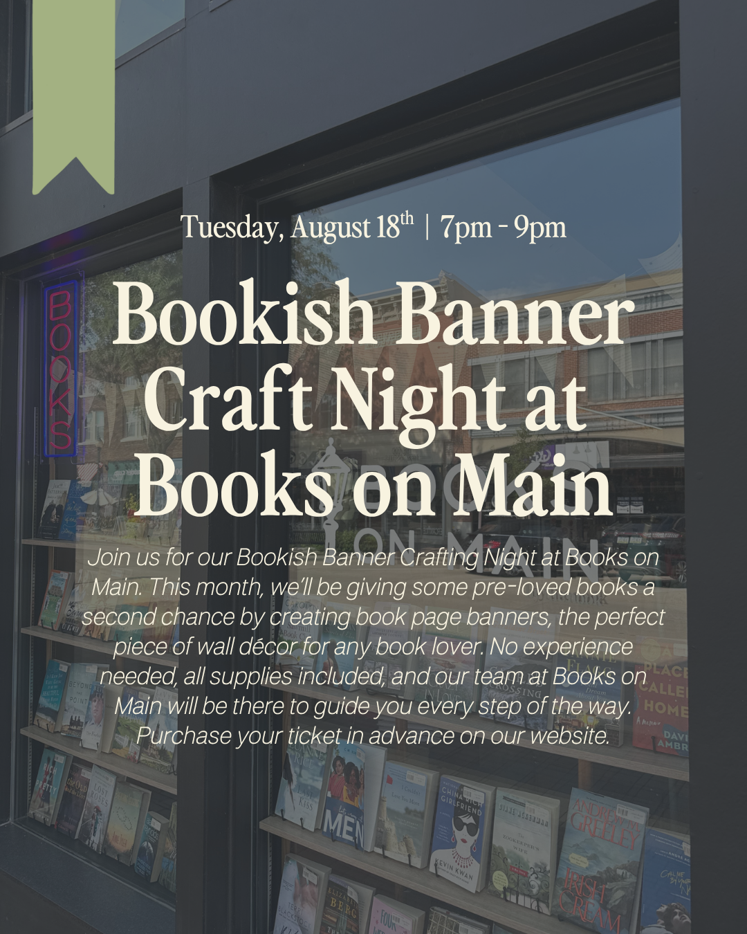 Bookish Banner Craft Night Ticket