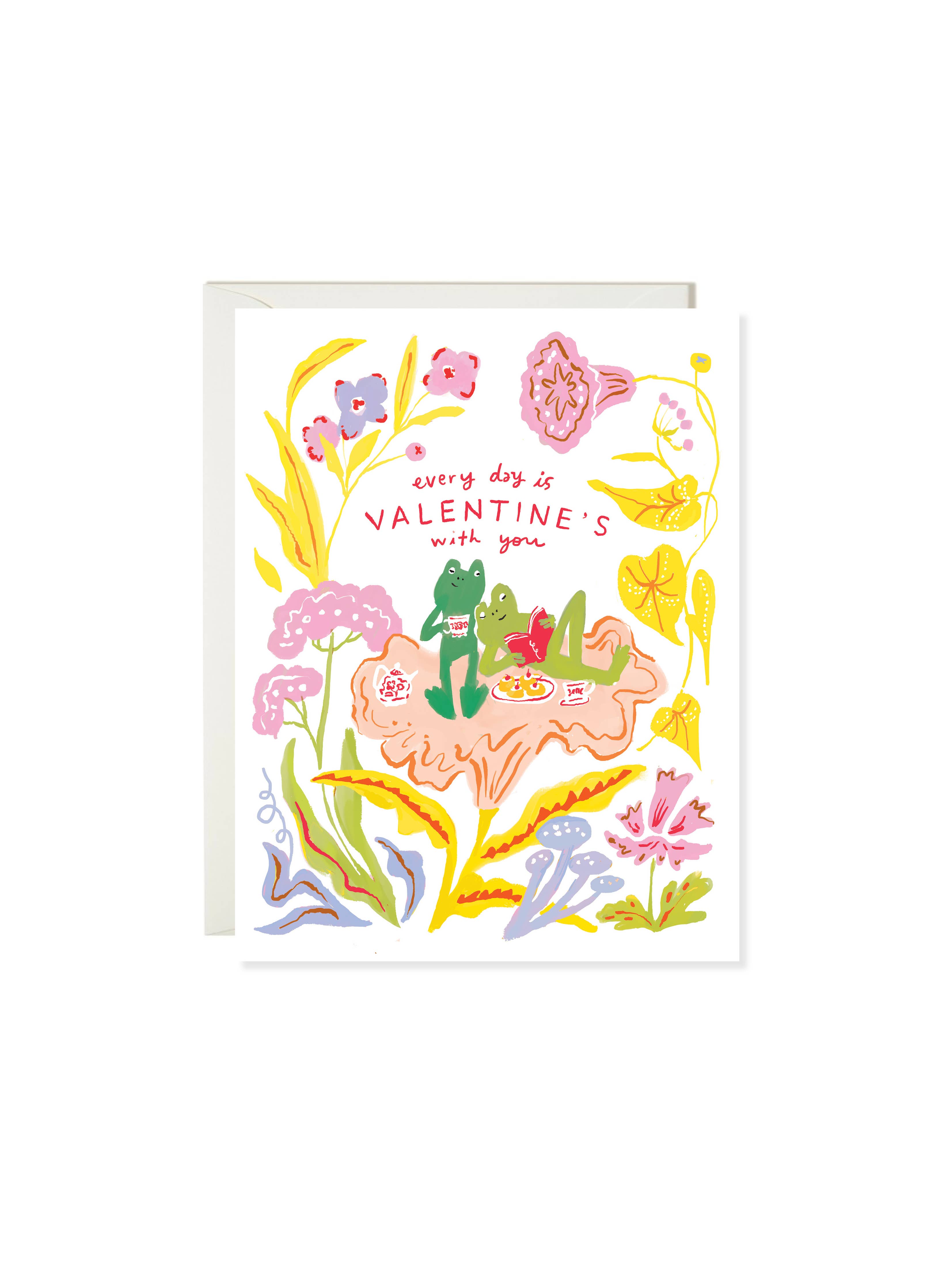Frog Picnic Valentine - Frog Valentine's Day Card