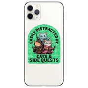 Easily Distracted by Cats and Side Quests Vinyl Sticker