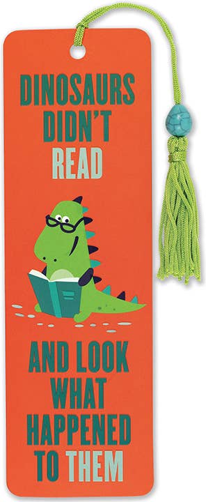Dinosaurs Didn't Read Beaded Bookmark