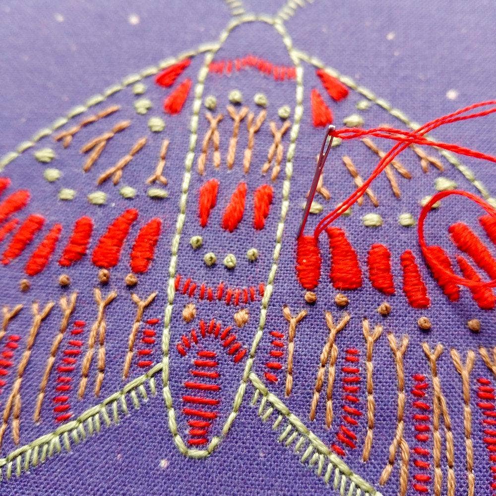 Midnight flight embroidery kit