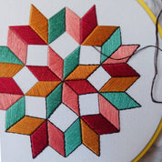 Quilted wheel embroidery kit
