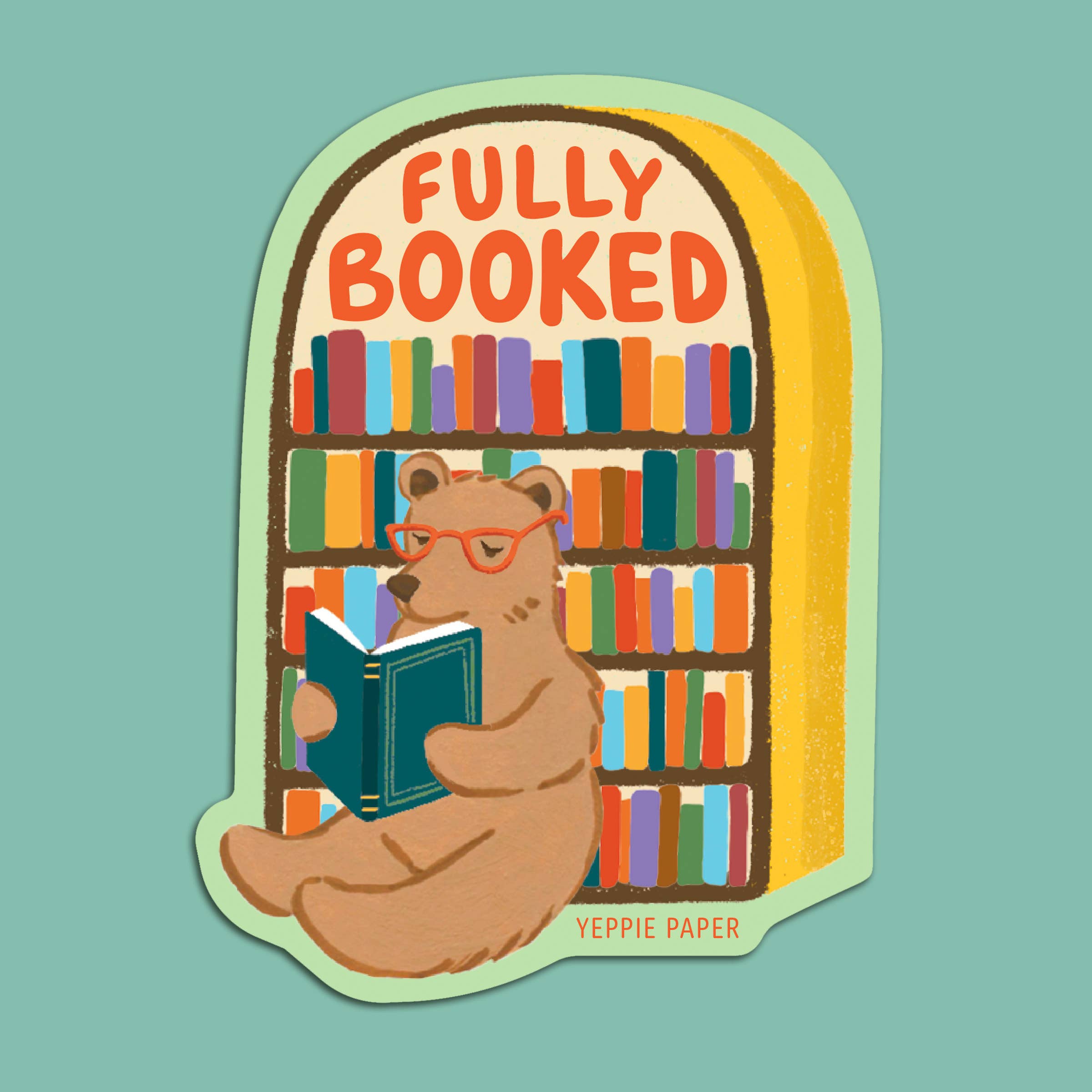 Reading Bear and Book Shelf Sticker - "Fully Booked"