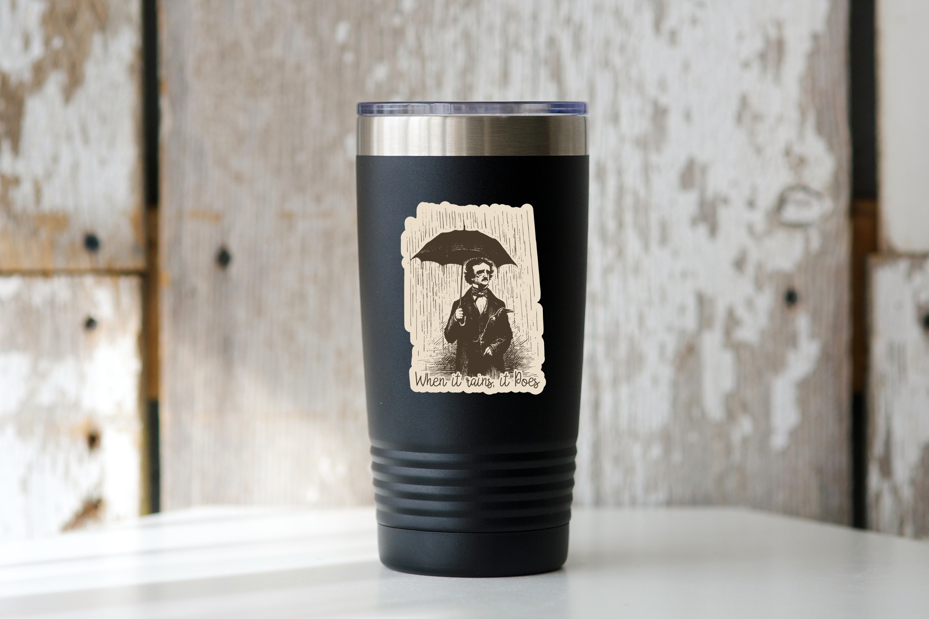 When It Rains It Poes Sticker