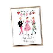 Eat, Drink & Be Literary Bookish Holiday A2 Greeting Card