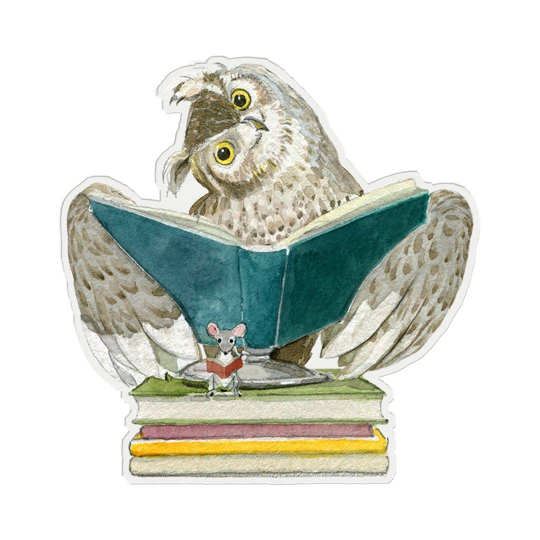 Reading Pal - Vinyl Stickers - Bookish Owl and Mouse