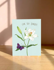 Lily and Butterfly I'm Sorry Sympathy Card