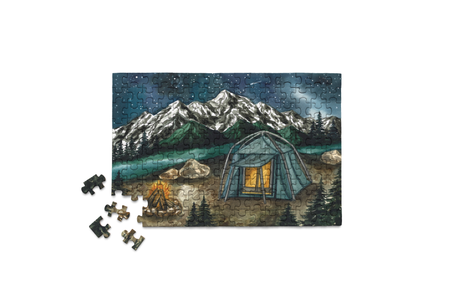 Camping in Pacific Northwest National Park - Mini Jigsaw Puzzle