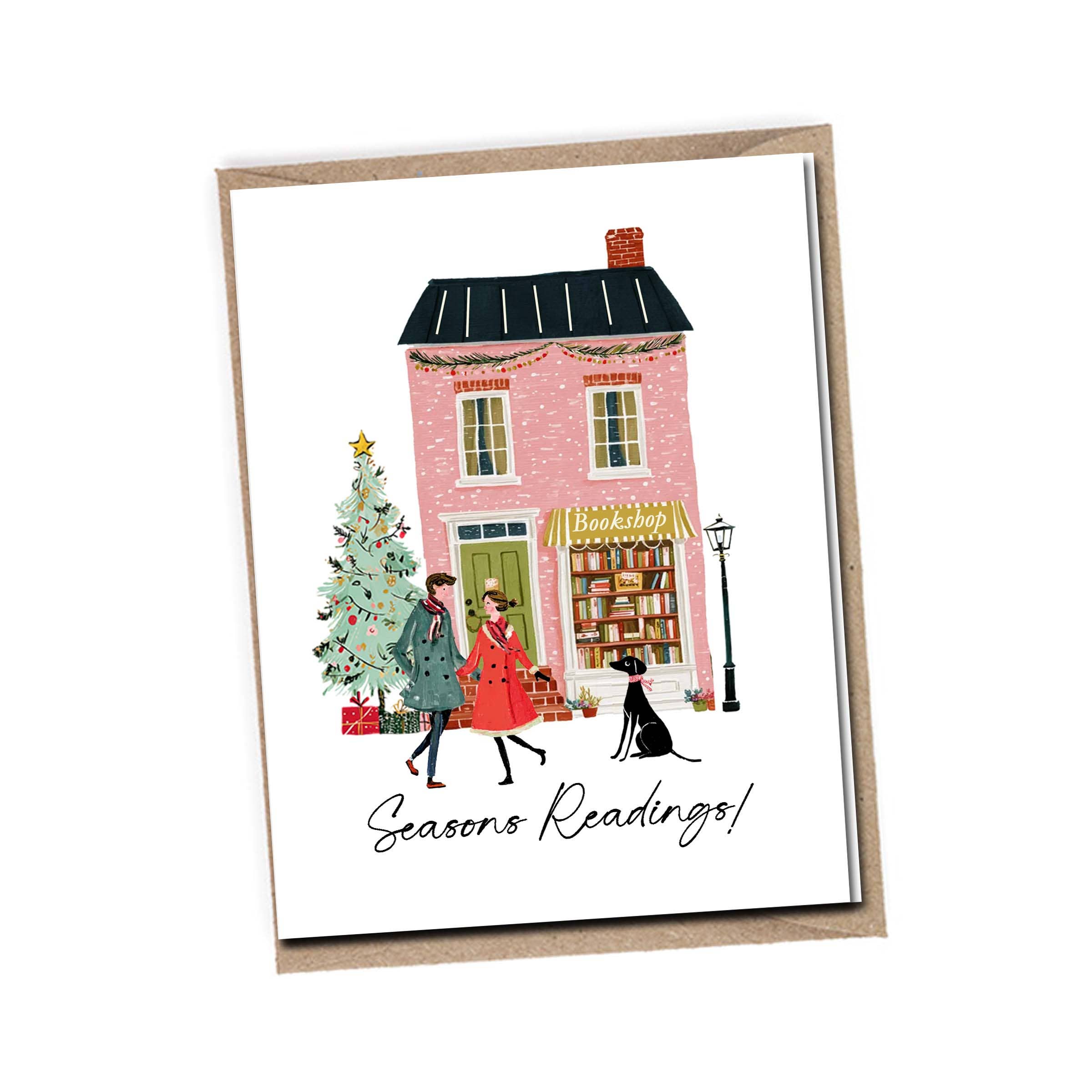 Seasons Readings! Bookish Holiday A2 Greeting Card