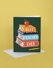 Teacher Appreciation Greeting Card | Book Stacks