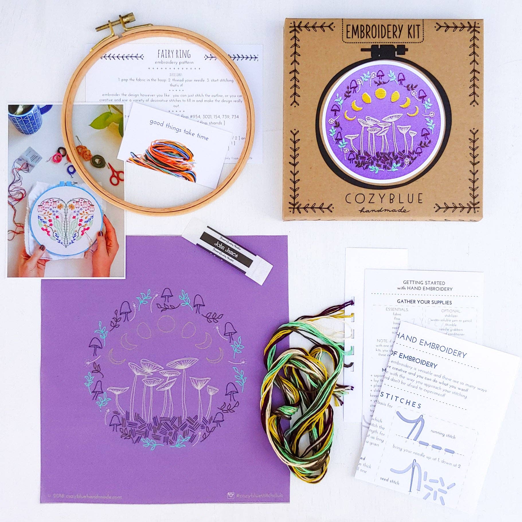Slow + steady embroidery kit