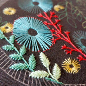Night garden embroidery kit