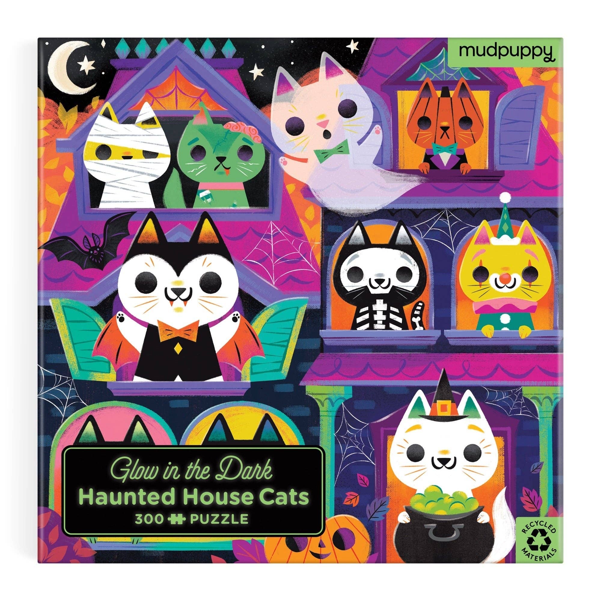 Haunted House Cats 300 Piece Glow in the Dark Puzzle