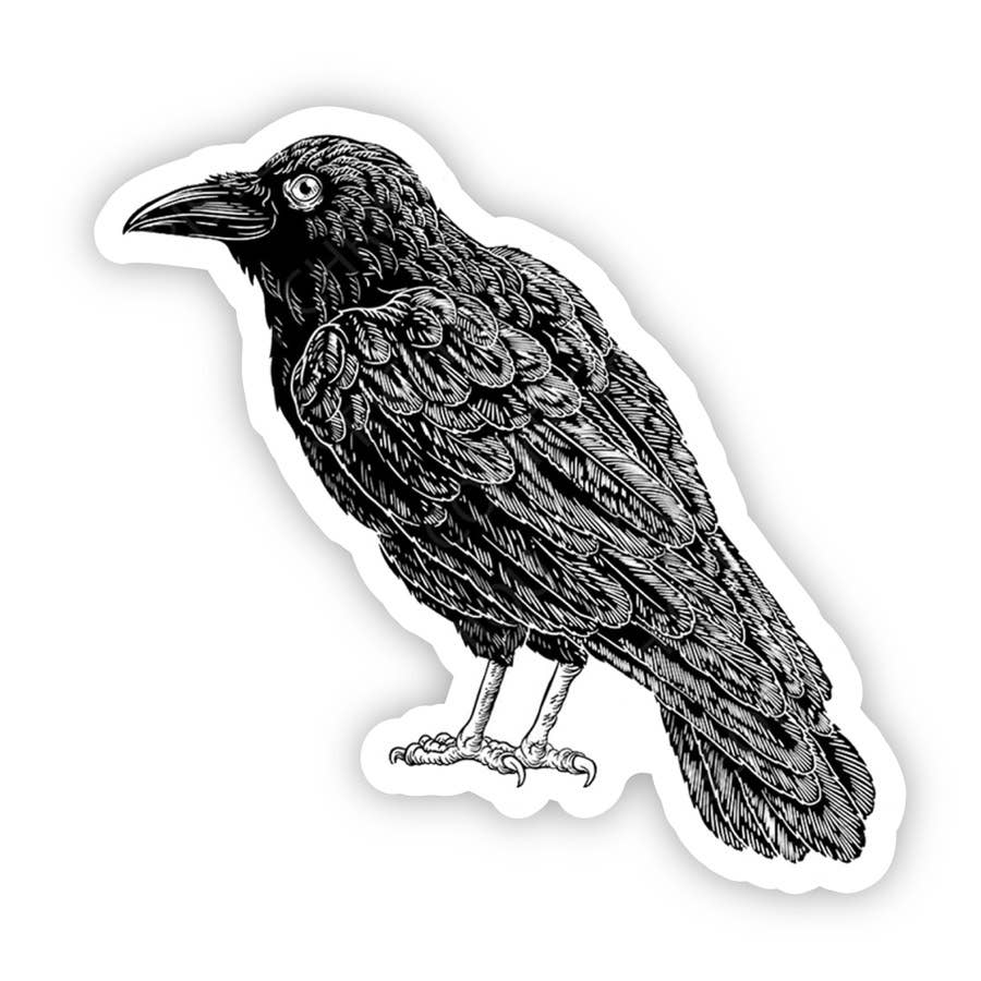 Creepy Crow / Raven Vinyl Sticker