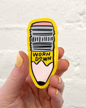 Worn Down Pencil Vinyl Sticker