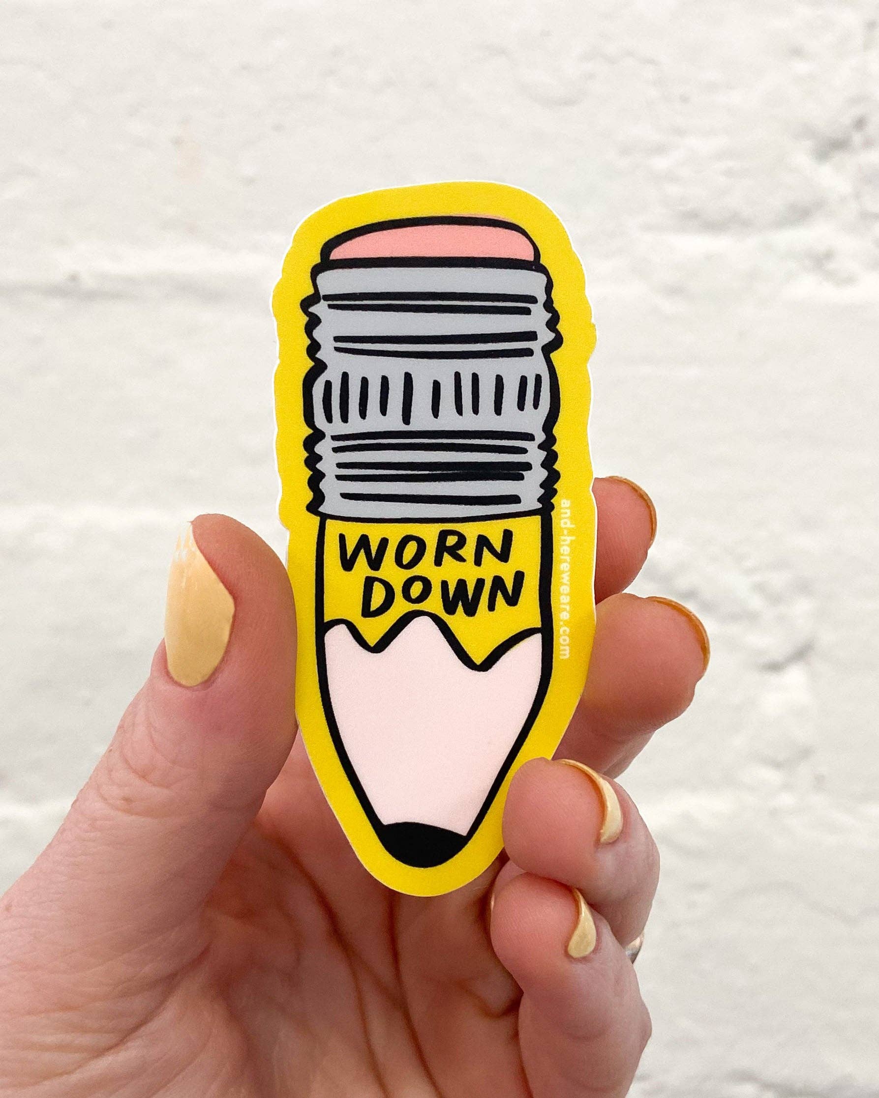 Worn Down Pencil Vinyl Sticker