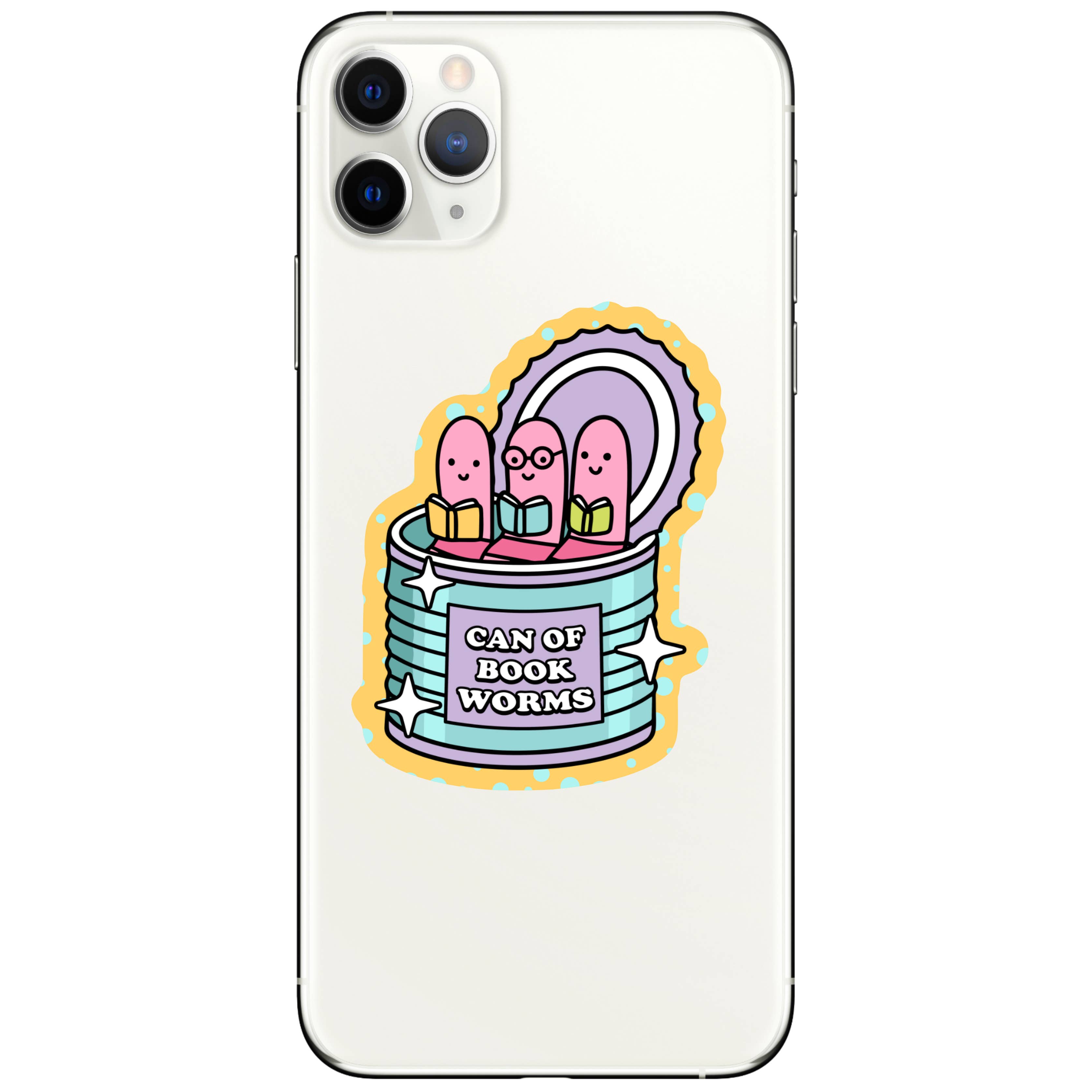 Can of Book Worms Vinyl Sticker