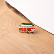Vintage Camper Van & Boat Canoe Enamel Pin