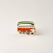 Vintage Camper Van & Boat Canoe Enamel Pin