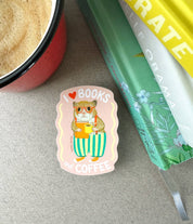 Books and Coffee Loving Bookish Hamster Sticker