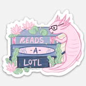 Reads-a-lotl Sticker