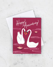 Anniversary Swans Greeting Card