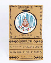 Cozy cabin embroidery kit