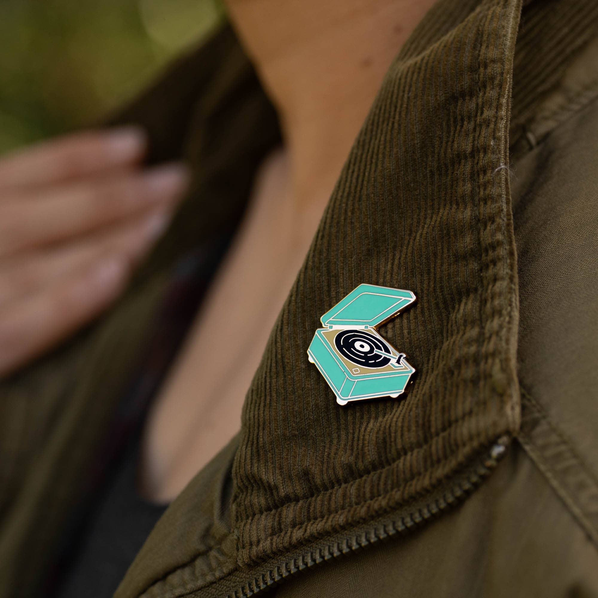Retro Vinyl Record Player Enamel Pin